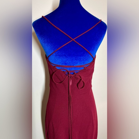 Bariano Australia | Maroon Lace Up Mermaid Dress | AUS 8 US 4 - Picture 5 of 6
